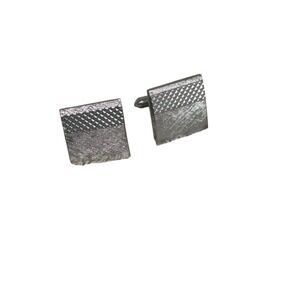 Classic Silver Square Textured Cufflinks Formal Business Wear Accessory‎